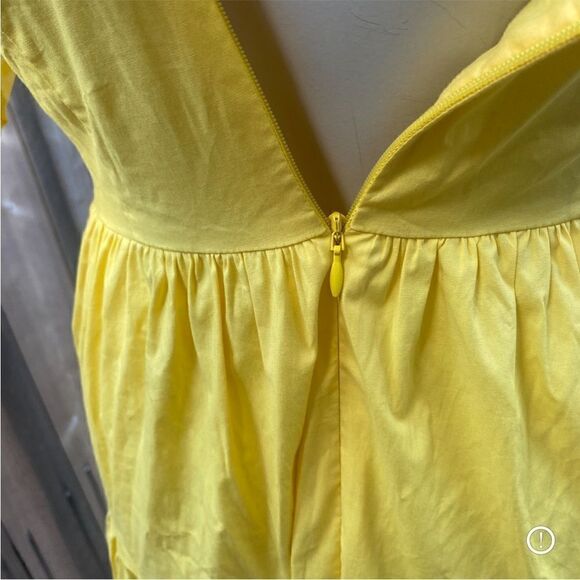 STAUD Elio Cotton Poplin Off-The-Shoulder Midi Dress Yellow size 2 - Picture 9 of 11